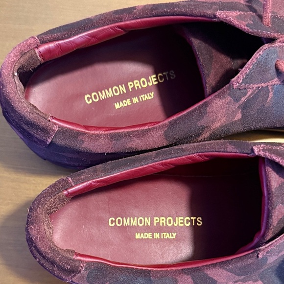 Common Projects Red Camouflage Suede Low Top Achilles Sneakers Size 11 - Picture 11 of 11